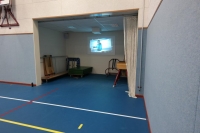 Scherm in gymzaal Gymnasium Felisenum
